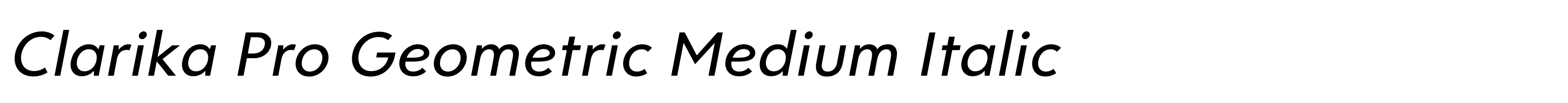 Clarika Pro Geometric Medium Italic